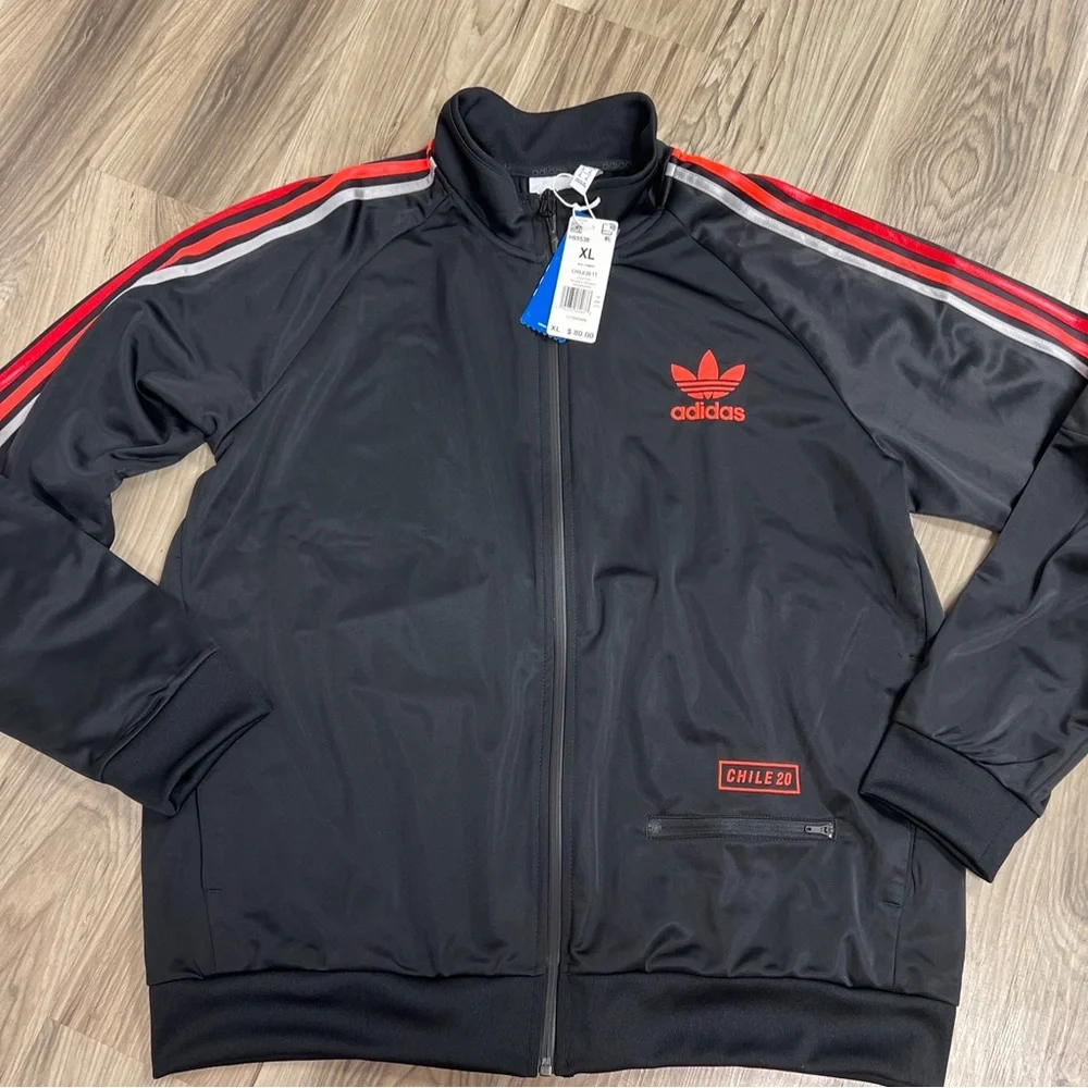 Adidas Originals Chile 20 Full Zip Track Jacket Black Men's H65538 NWT - Picture 1 of 7